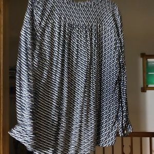 Navy and white blouse smoke free home